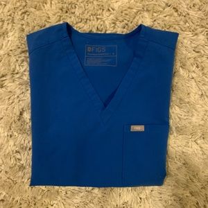 Figs Caterina One Pocket Top Royal Blue